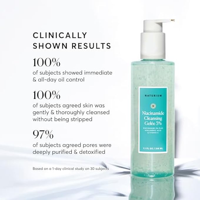 NATURIUM NIACINAMIDE CLEANSING GELE 3% PLUS HYALURONIC ACID & VITAMIN C, GENTLE & SMOOTHING FACE WASH, 7.1 OZ - Image 2